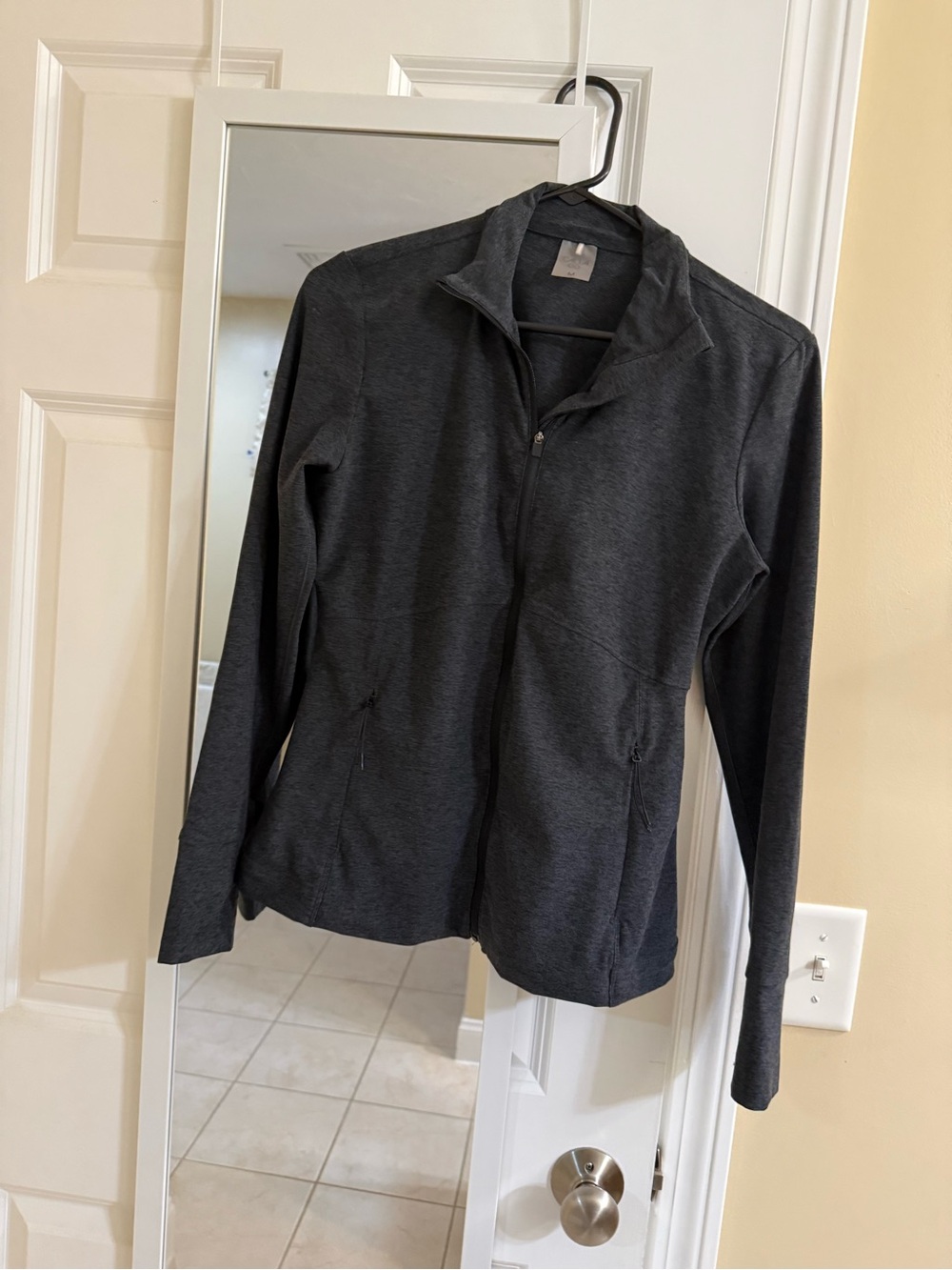 Women’s Charcoal Stretch Utility Jacket with Zip Pockets